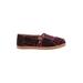 TOMS Flats: Burgundy Plaid Shoes - Women's Size 8 1/2