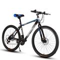 TABKER Bike 24-inch Mountain Bicycle 21 Speed Adult Variable Speed Bicycle Cross-Country Racing Car With One Wheel (Color : White blue, Size : 21-speed)