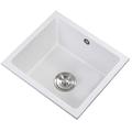 VVHUDA White Quartz Stone Sink Kitchen Sink White Bar Sink Undermount Sink Wash Basin Quartz Stone Material (Color : White, Size : 57X47CM) (White 75X45CM) small gift