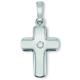 Kette mit Anhänger ONE ELEMENT "Zirkonia Kreuz aus 925 Silber" Halsketten Gr. Silber 925 (Sterlingsilber), silberfarben (silber) Damen Ketten mit Anhänger