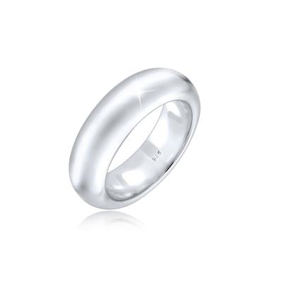Fingerring ELLI PREMIUM "Bandring 925 Sterling Silber" Gr. 56, silber, Fingerringe, Damen, 56mm, ohne Stein, Silber 925 (Sterlingsilber), 6mm Image