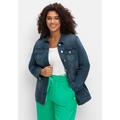 Jeansjacke SHEEGO "Große Größen" Gr. 46, blau (blue denim) Damen Jacken Jeansjacken