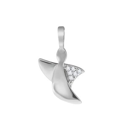 Ketten-Anhänger VIVANCE "925/- Sterling Silber rhodiniert Engel Zirkonia weiß", weiß, Schmuckanhänger, Damen, ONE-SIZE, Silber 925 (Sterlingsilber), 1,8 g Image