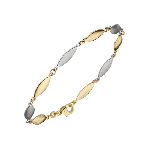 Goldarmband JOBO Armbänder Gr. Gelbgold 585-Weißgold 585, gelb (gelbgold 585) Damen 585 Gold bicolor