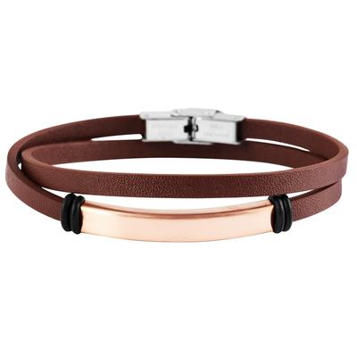 Edelstahlarmband ADELIA´S "Herren Armband aus Edelstahl 42 cm", braun, Armbänder, Herren, 42, Edelstahl