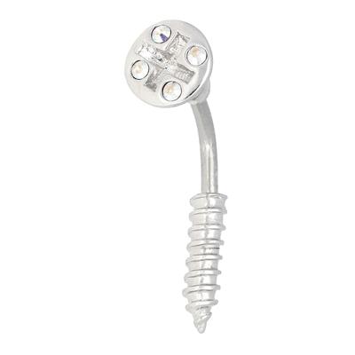 Bauchnabelpiercing VIVANCE "twisted piercing", silber (edelstahlfarben), Piercings, Damen, Chirurgiestahl