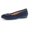 Ballerina GABOR, Damen, Gr. 43, blau (dunkelblau), Ziegenveloursleder, modisch, Schuhe, flache Schuhe, Slipper mit Hovercraft Luftkammern-Laufsohle