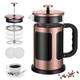 Dircolz French Press Coffee Maker-34OZ/Rose gold