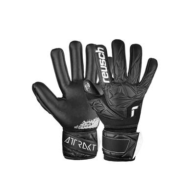 Torwarthandschuhe REUSCH "Attrakt Gold NC Finger Support", Damen, Gr. 10, schwarz, 50% Polyester, 50% Baumwolle, mehrfarbig, sportlich, Handschuhe, mit Negative Cut