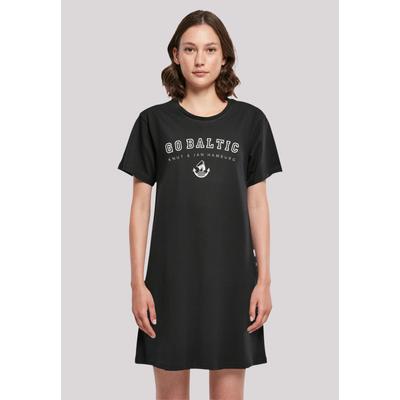 Shirtkleid F4NT4STIC "Go Baltic Ostsee Knut & Jan Hamburg", Damen, Gr. M, schwarz, Obermaterial: 100% Baumwolle, casual, regular fit, Rundhals, Kurzarm ohne Bündchen, Kleider, Print Image