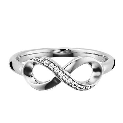 Fingerring CAÏ "925/- Sterling Silber rhodiniert Topas" Gr. 16,5, weiß (weiß, weiß), Fingerringe, Damen, 052 (16,6), 0,320 ct, Silber 925 (Sterlingsilber) Image