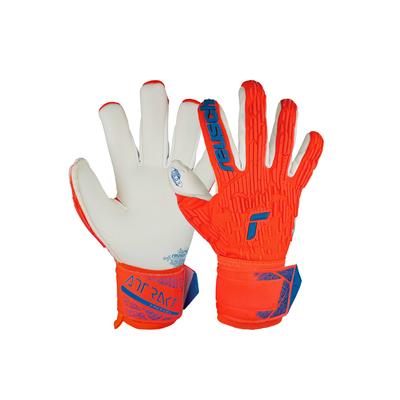 Torwarthandschuhe REUSCH "Attrakt Gold X Freegel" Gr. 7,5, orange (orange, blau) Damen Handschuhe Sporthandschuhe