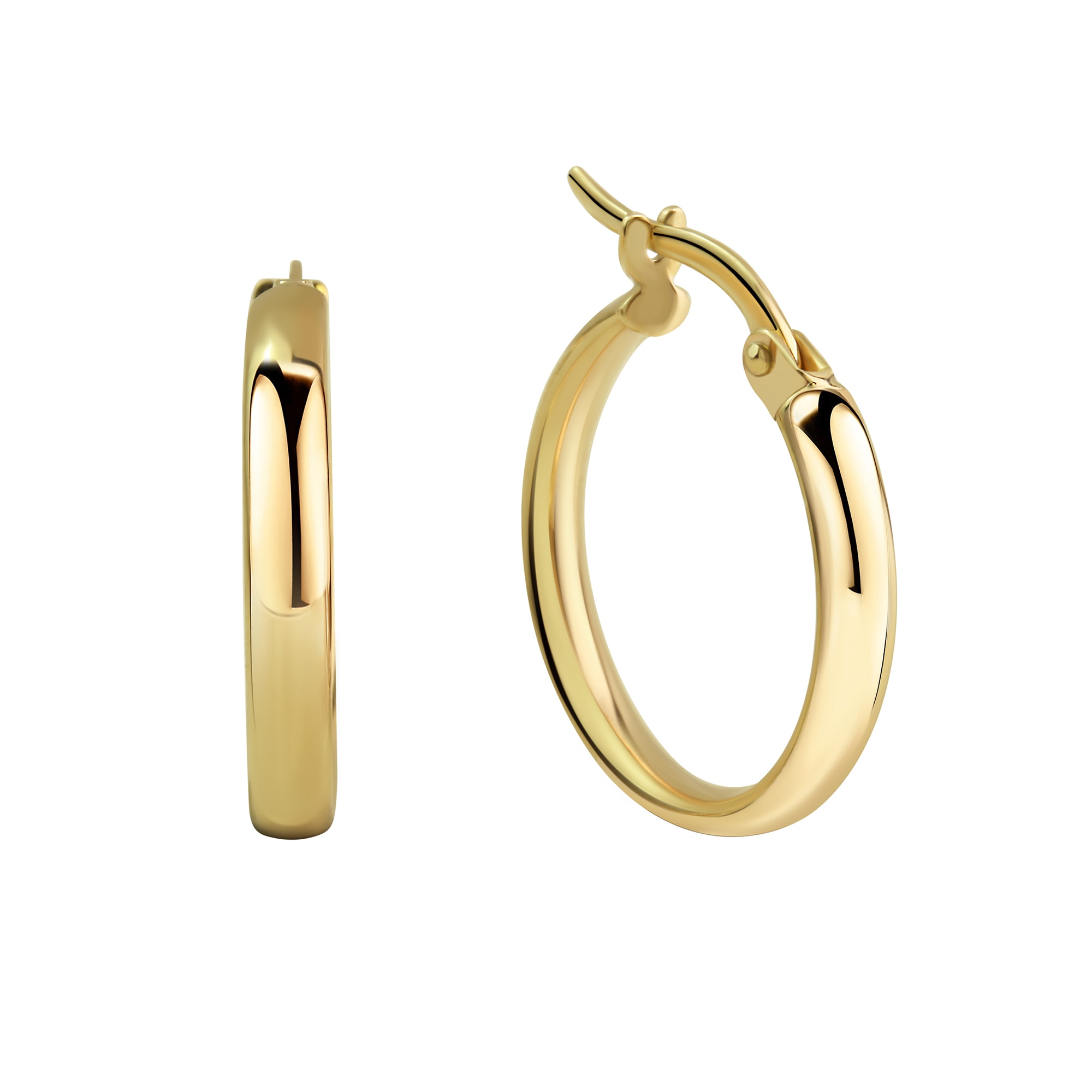 Paar Creolen "333 Gold 17,5mm Durchmesser", gelb, FASCINATION BY ELLEN K., Ohrringe, Damen, one-size, Gold