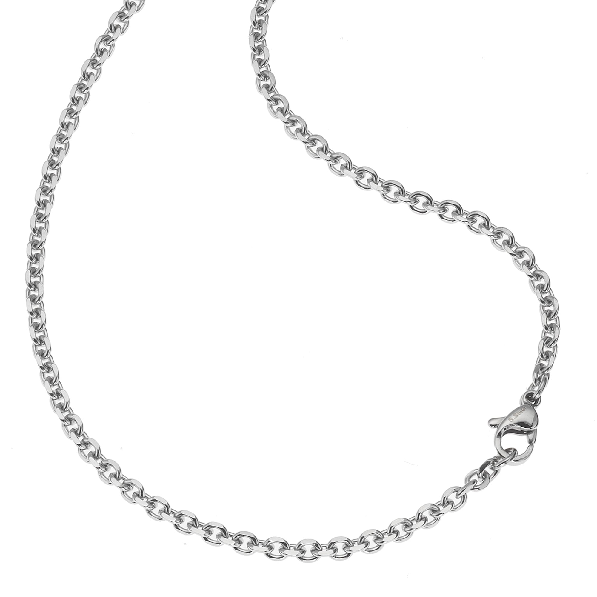 Collierkettchen ZEEME "Edelstahl-Ankerkette 3mm breit", grau, Halsketten, Edelstahl Image