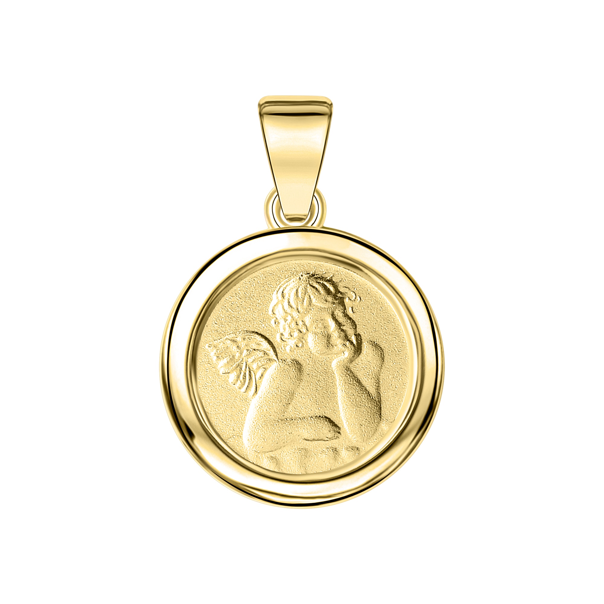 Kettenanhänger VIVANCE "333 Gold Motiv Engel", gelb, Schmuckanhänger, Damen, one-size, Gold, 0,9 g, Kettenanhänger