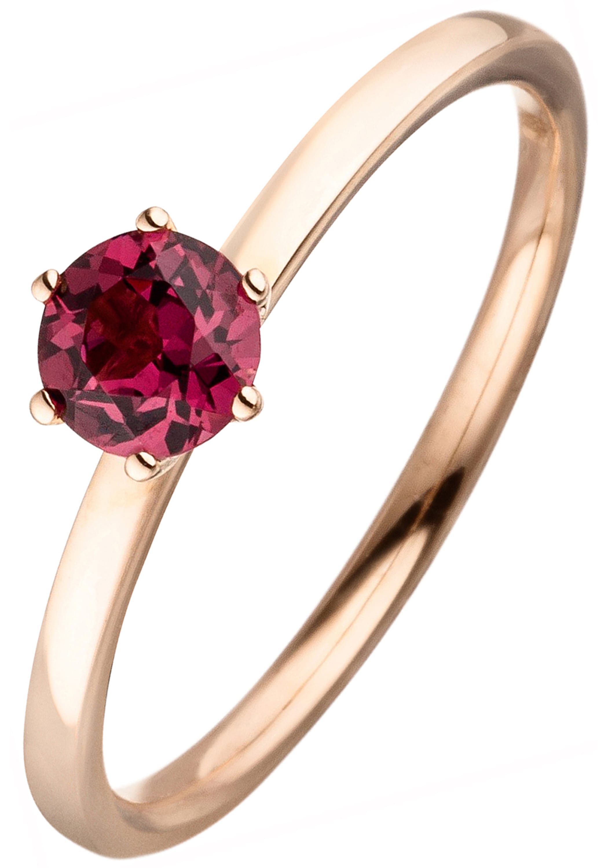 Fingerring JOBO Gr. 54, rosa (roségold 585), Fingerringe, Damen, 54, Roségold 585, Fingerring, 585 Roségold mit Rhodolith
