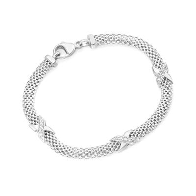 Armband SMART JEWEL "edel mit Zirkonia Steinen, Silber 925", weiß, Armbänder, Damen, 19cm, Silber 925 (Sterlingsilber)