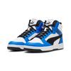 Sneaker PUMA "REBOUND V6 MID JR", Kinder, Gr. 37,5, weiß (puma weiß, puma schwarz, racing blau), sportlich, Schuhe