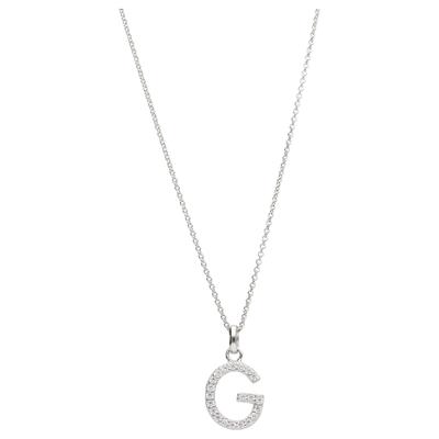 Kette mit Anhänger SMART JEWEL "Buchstabe G mit Zirkonia Steine, Silber 925", silber, Halsketten, Damen, 45cm, Silber 92