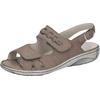 Riemchensandale WALDLÄUFER "GARDA", Damen, Gr. 6 (39), grau (taupe), Nubukleder, klassisch, Schuhe, Sommerschuh, Sandalette, Keilabsatz, mit Druckknopf, G-Weite