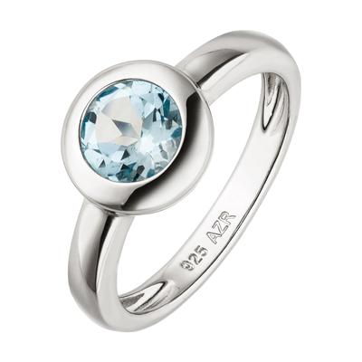 Fingerring JOBO Gr. 56, blau (hellblau), Fingerringe, Damen, 56, Silber 925 (Sterlingsilber), 925 Silber mit Blautopas r