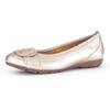 Ballerina GABOR, Damen, Gr. 37, gold (goldfarben), Glattleder, metallic, modisch, Schuhe, flache Schuhe, Slipper mit Hovercraft Luftkammern-Laufsohle