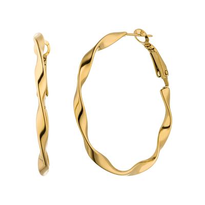 Paar Creolen JOBO "gedreht", gold (goldfarben), Ohrringe, Damen, Edelstahl, Edelstahl goldfarben 41 mm Image
