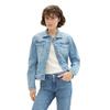 Jeansjacke TOM TAILOR, Damen, Gr. XXXL (46), blau (light stone blau denim), Denim/Jeans, Obermaterial: 99% Baumwolle, 1% Elasthan. Futter: 100% Baumwolle, unifarben, casual, normal kurz, Rundhals, Langarm 1-Knopf-Manschette, Jacken, mit Knopfleiste...