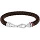 Lederarmband TOMMY HILFIGER "ICONIC TH BRAIDED LEATHER, 2790545, 2790546" Armbänder Gr. Leder-Edelstahl, silberfarben (braun, edelstahlfarben) Herren Lederarmbänder