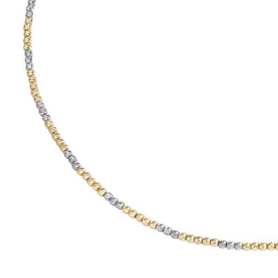 Goldkette LUIGI MERANO "mit facettierten Kugeln, Gold 585" Halsketten Gr. 45cm, Gelbgold 585-Weißgold 585, goldfarben (goldfarbig, silberfarbig, bicolor) Damen