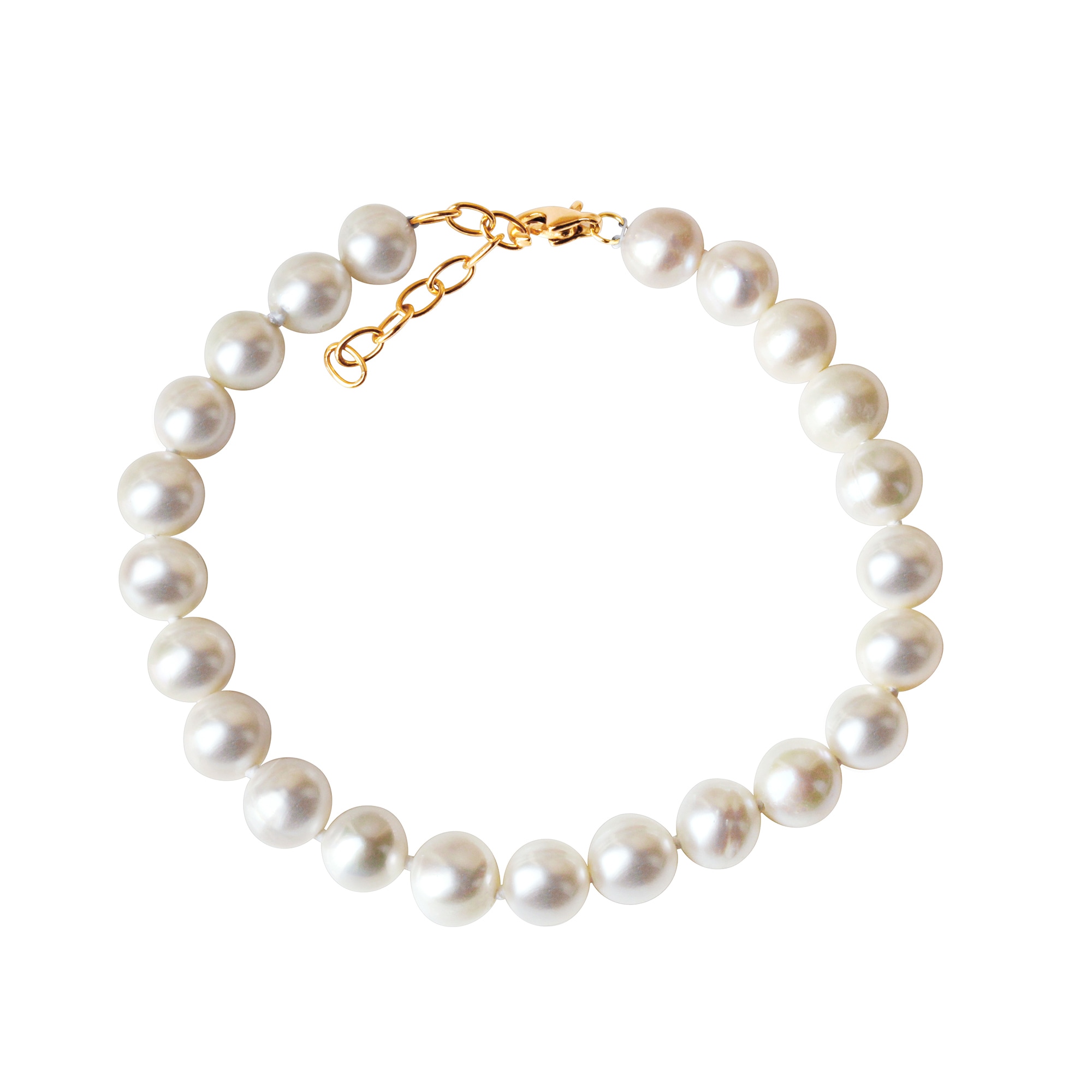 Armband VIVANCE "375/- Gelbgold Süßwasserzuchtperle 7,5-8 mm", gelb, Armbänder, Damen, 18+3cm, Gold, glänzend, Armband