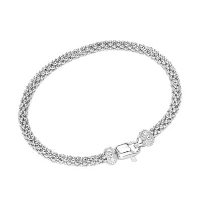 Armband SMART JEWEL "Himbeerkette, Zirkonia Steine, Silber 925", silber, Armbänder, Damen, 19cm, Silber 925 (Sterlingsil