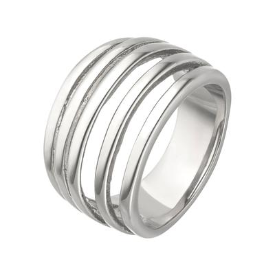 Fingerring JOBO "breit" Gr. 56, silber (edelstahlfarben), Fingerringe, Damen, 56, Edelstahl, Edelstahl Image