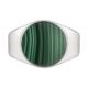 Fingerring CAÏ "925 Silber rhodiniert Malachit" Fingerringe Gr. 062 (19,7), 2,5 ct, Silber 925 (Sterlingsilber), weiß (weiß, grün) Herren Fingerringe