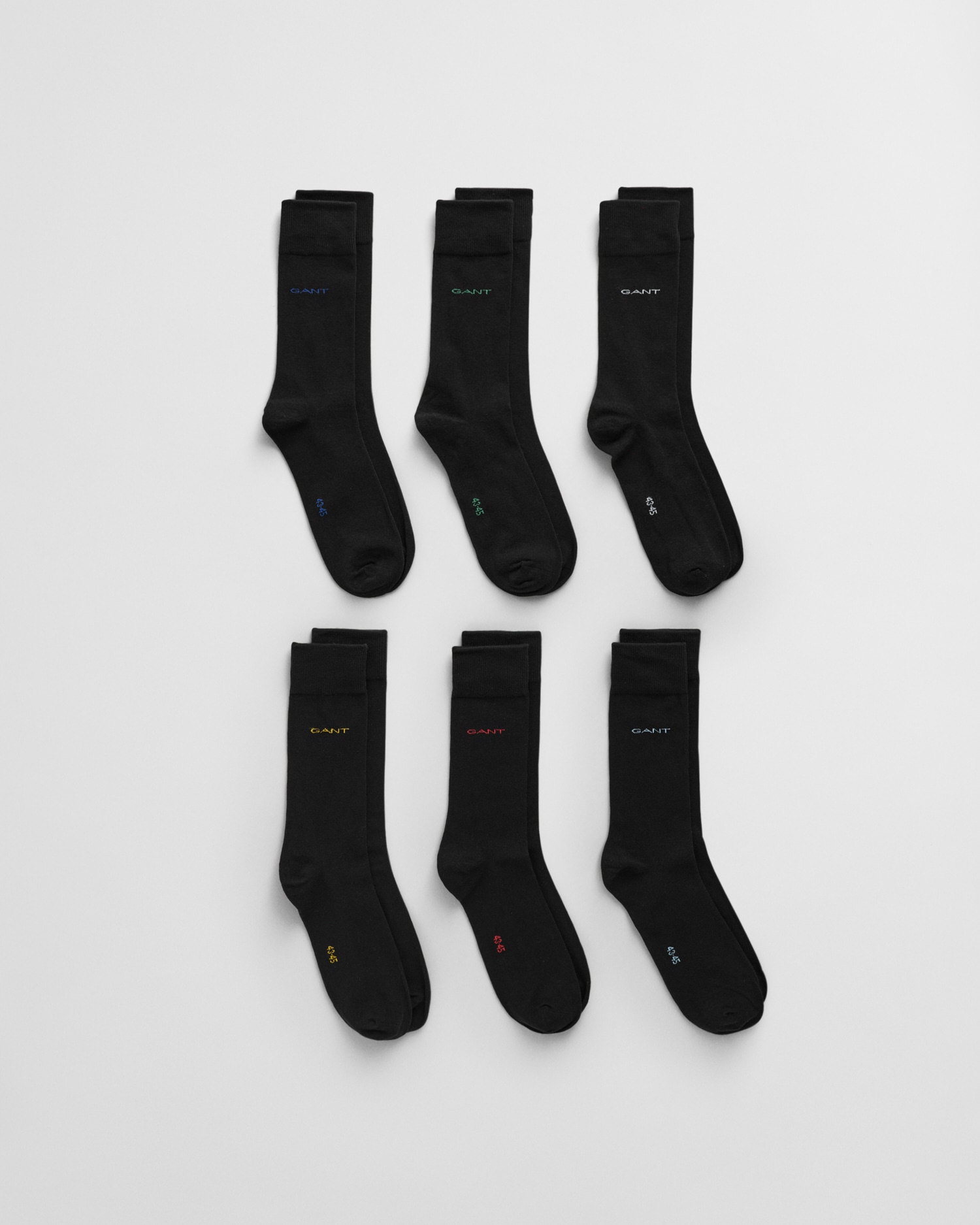 Socken GANT, Herren, Gr. 43-45, schwarz, Baumwollmischung, Socken