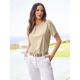 Kurzarmshirt HEINE "Shirt" Gr. 38, beige (sand) Damen Shirts Jersey