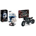 LEGO Star Wars Captain Rex Helm Set & 42155 Technic The Batman - BATCYCLE Set, Motorrad-Spielzeug, maßstabsgetreuer Modellbausatz des ikonischen Superhelden-Bikes aus dem Film 2022