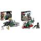 LEGO 75360 Star Wars Yodas Jedi Starfighter & Star Wars 75344 Das Boba Fett -Mikrofighter -Schiff, Fahrzeug mit Figuren, der Mandalorianer