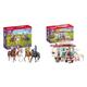 SCHLEICH 72221 Horse Club Ausritt & 42593 Horse Club Wohnwagen für geheime Club-Treffen, 95 Teile Spielset Pferde Figur und weiterem Zubehör, Spielzeug für Kinder ab 5 Jahren