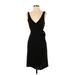 Express Casual Dress - Wrap V-Neck Sleeveless: Black Solid Dresses - Women's Size Small