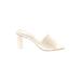 Dolce Vita Mule/Clog: Slip-on Chunky Heel Feminine Ivory Shoes - Women's Size 11 - Open Toe