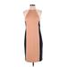 Ann Taylor Factory Casual Dress - Sheath Crew Neck Sleeveless: Tan Color Block Dresses - Women's Size 4