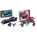 LEGO 76224 DC Batmobile: Batman verfolgt den Joker Set & 76244 Marvel Miles Morales Vs. Morbius Set, Spider-Man Rennwagen Spielzeugauto Zum Bauen Aus Abenteuer Im Spiderverse Mit Spidey Minifiguren