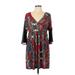 R.Rouge Casual Dress: Red Baroque Print Dresses - Women's Size Large