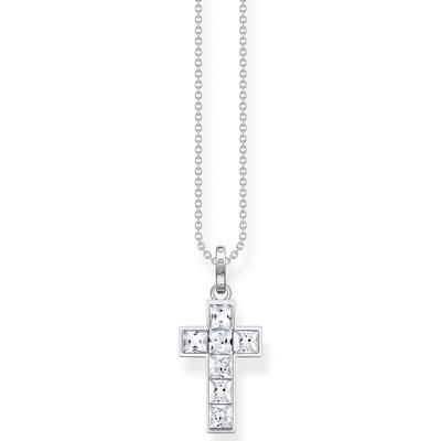 Kreuzkette THOMAS SABO "Kreuz, KE2166-051-14-L45V, KE2166-477-7-L45V, KE2166-643-11-L45V" Gr. 45, bunt (silberfarben, we