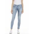 5-Pocket-Jeans REPLAY "NEW LUZ" Gr. 32, Länge 30, blau (light blue c42) Damen Jeans Röhrenjeans