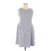 Renee C. Casual Dress - Sheath High Neck Sleeveless: Gray Dresses - Women's Size 2X