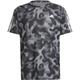 ADIDAS Herren T-Shirt Own the Run 3-Streifen Allover Print, Größe S in Grau