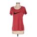 Nike Active T-Shirt: Red Print Activewear - Women's Size Small