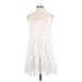 City Vibe Casual Dress - Mini High Neck Sleeveless: White Print Dresses - Women's Size X-Small